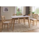 Стол обеденный SIGNAL MARCUS эффект белого мрамора/дуб 120